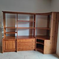 Libreria in legno naturale massello 90 cm