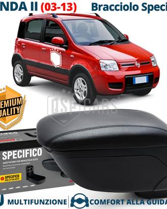 Bracciolo Per Fiat Panda 2 SPECIFICO in PELLE-PU