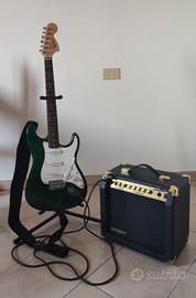 chitarra elettrica Squier e amplificatore 
