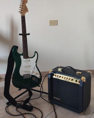 chitarra elettrica Squier e amplificatore 