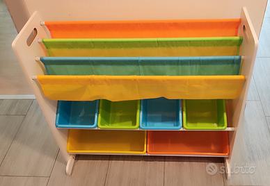 Scaffale porta libri e giochi 