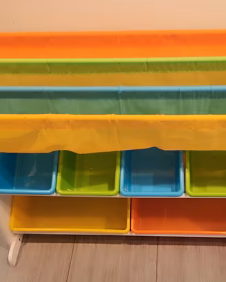 Scaffale porta libri e giochi 
