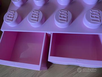 Cassettiera lego rosa