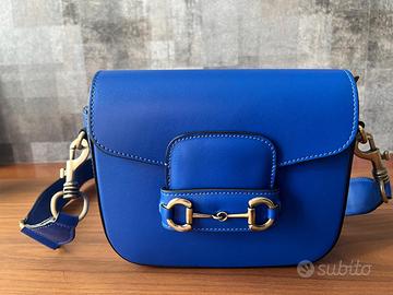Borsa blue in pelle