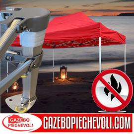 Gazebo professionale 4,5x3 rosso CERTIFICATO stand