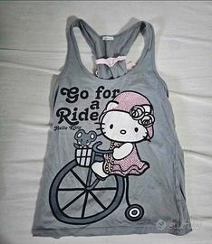 Canottiera Oysho x Hello Kitty grigia con glitter 