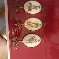 Appendiabiti ottone ceramica antiquariato