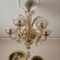 Lampadario in vetro murano