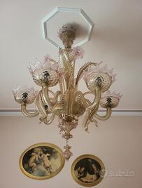 Lampadario in vetro murano