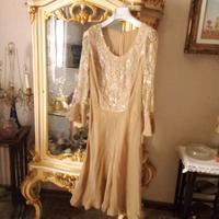 Abito chiffon e pizzo ricamato