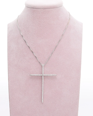 collana con ciondolo a croce diamantata 18kt