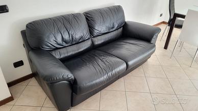 Divano letto in pelle nero Chateau d'Ax