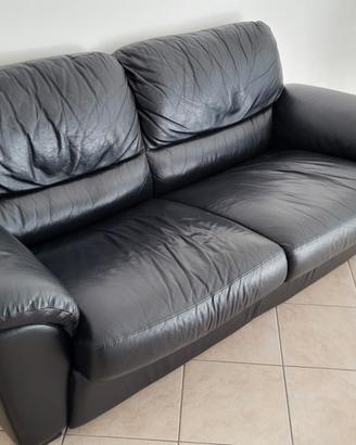 Divano letto in pelle nero Chateau d'Ax