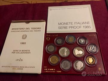 DIVISIONALE ITALIA-1985-PROOF-11 VALORI-2 ARGENTI