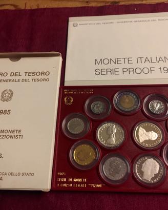 DIVISIONALE ITALIA-1985-PROOF-11 VALORI-2 ARGENTI