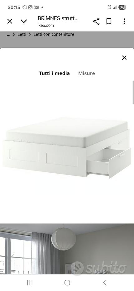 Brimnes Ikea Letti Matrimoniali Contenitore Testiera Vano
