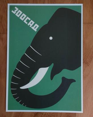 Poster Elefante Zoo Leningrado 1928 Stampa A4