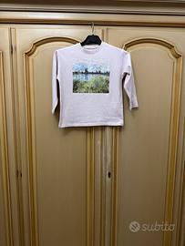 Maglia Zara rosa con stampa Claude Monet 5/6 anni
