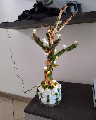 Lampada Albero Fantasy Handmade coni Funghi 