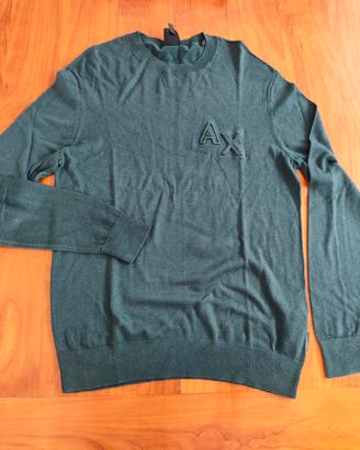 maglia armani exchange taglia S uomo verde scuro