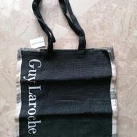 Borsa da mare 100% juta (nero/beige). 
