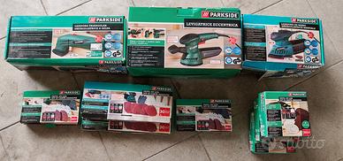 Lotto di Levigatrici Parkside + Carta Abrasiva