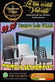 Tavolo e 4 sedie per arredo Giardino solo 99