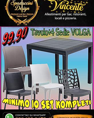 Tavolo e 4 sedie per arredo Giardino solo 99