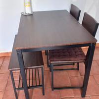 set tavolo, panca e due sedie