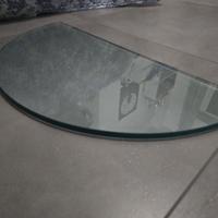 Mensola in vetro temperato a forma di mezza luna