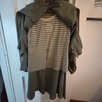 4 pezzi sahariana verde caki Luisa Spagnoli