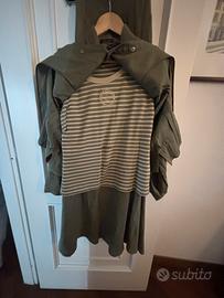 4 pezzi sahariana verde caki Luisa Spagnoli