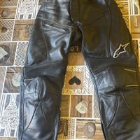 Pantaloni moto pelle Alpinestars Bat neri