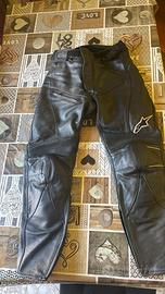 Pantaloni moto pelle Alpinestars Bat neri