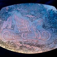 Incisione drago su piastra rame opera di H.Alfred