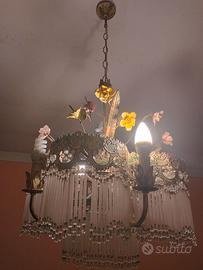 Lampadario più abatjour vetro di murano