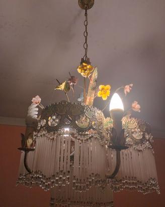Lampadario più abatjour vetro di murano