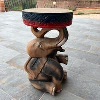 Sgabello elefante ebano