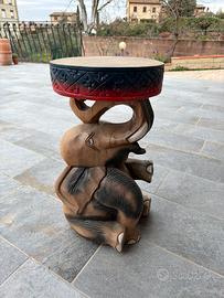 Sgabello elefante ebano