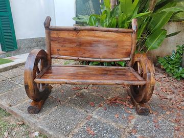 Panca in Legno di teak con Ruote