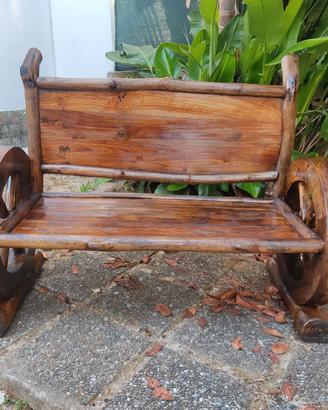 Panca in Legno di teak con Ruote