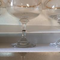 set 6 coppe nuove cristallo bordo oro vintage 