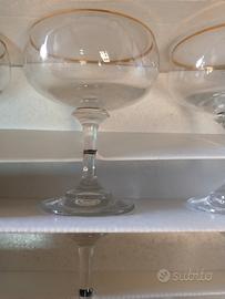 set 6 coppe nuove cristallo bordo oro vintage 