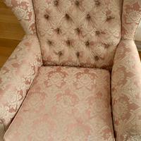 Poltrona vintage design stile vittoriano Rosa