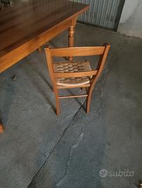 Tavolo in legno massiccio da cucina con 6 sedie