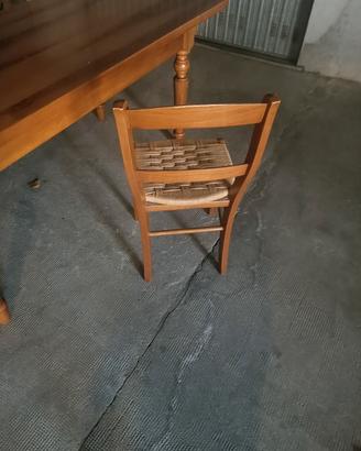  Tavolo in legno massiccio da cucina con 6 sedie
