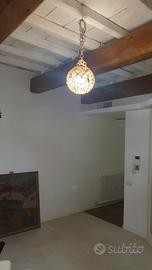 Lampadario in corda e vimini