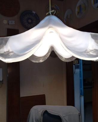 lampadario vetro di Murano bianco