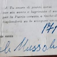 Documento Storico Benito Mussolini