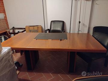 Scrivania prestigiosa legno e pelle